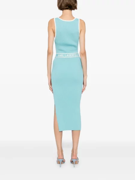 Rochie Karl Lagerfeld cu broderie albastru