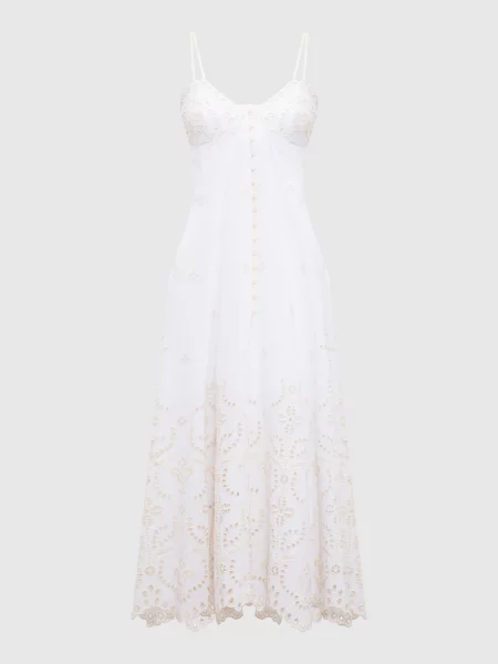 Сукня Mutti з льоном з вишивкою Charo Ruiz біла