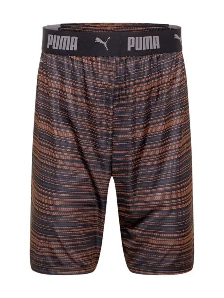 PUMA Športne hlače temno siva / temno oranžna črna