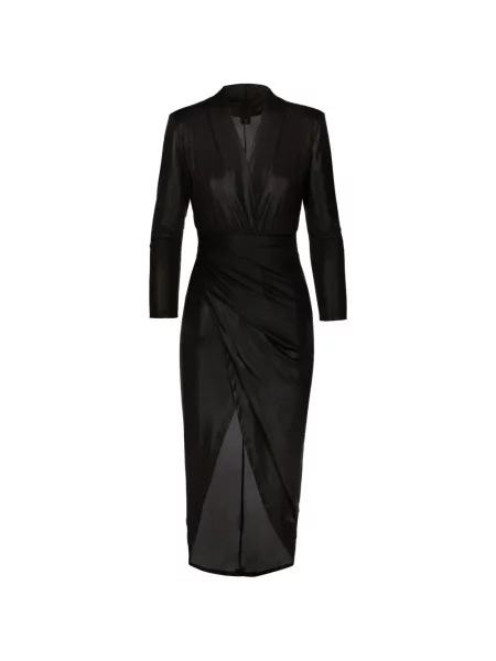 Rochie Tessitura Body Couture cu volane asimetrică negru