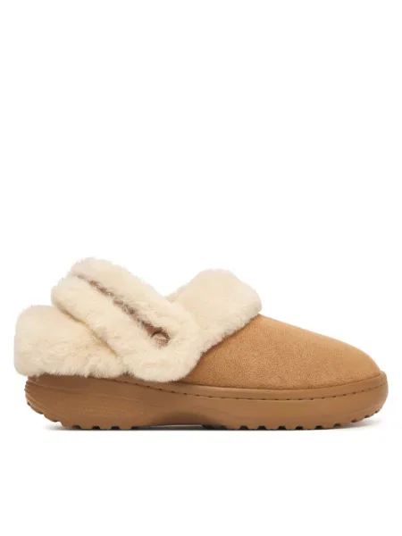 Semišové klasické pantofle Crocs hnědé