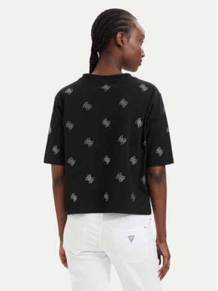 Guess Majica Regular Fit črna