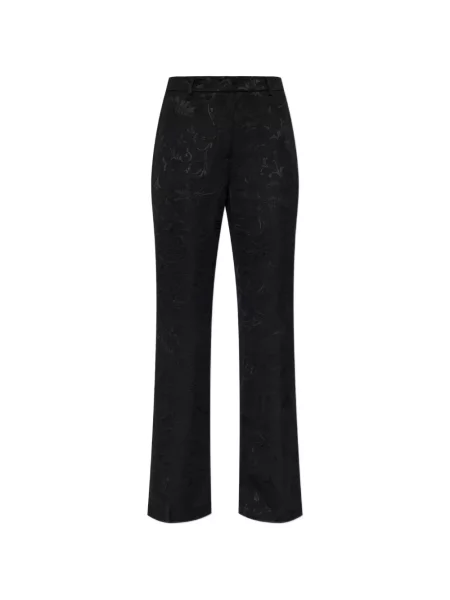 Pantaloni Etro cu model floral din jacard evazate negru
