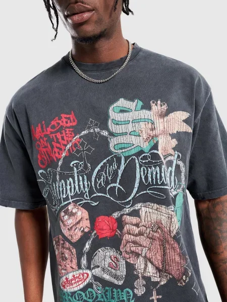 Supply&demand T-Shirt Motley czarna