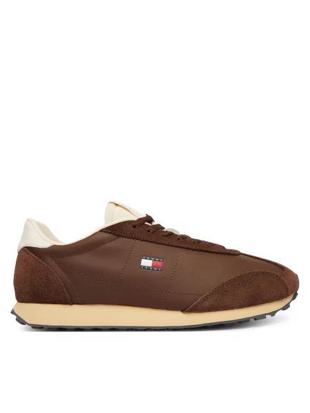 Superge Tommy Jeans Tjm Retro Runner Archive Mix Mat rjava