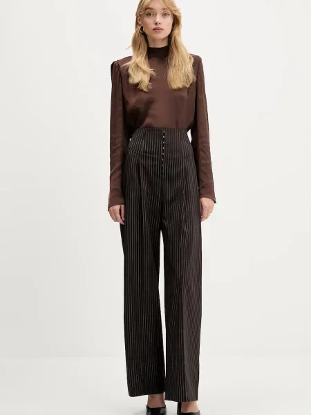 Блузка Rotate однотонна коричневий