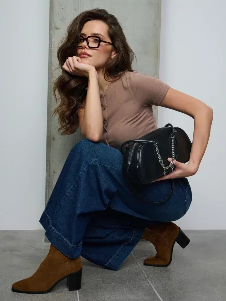 Джинси wide leg steel blue сині