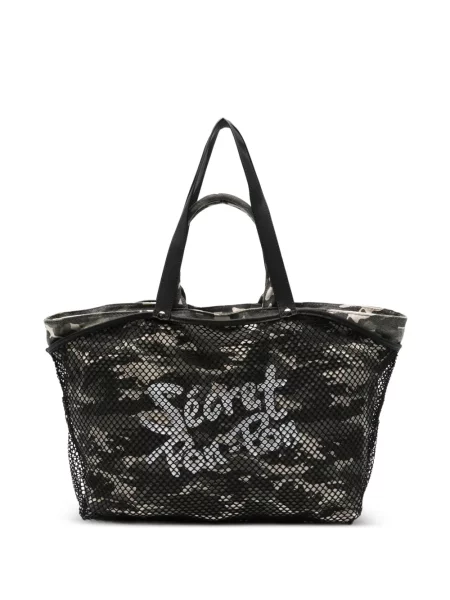 Geantă shopper Secret Pon Pon cu model camuflaj verde