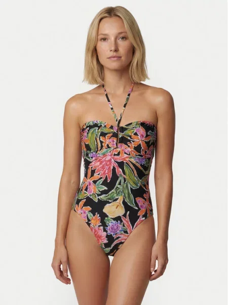Купальник Seafolly в цветочек черный