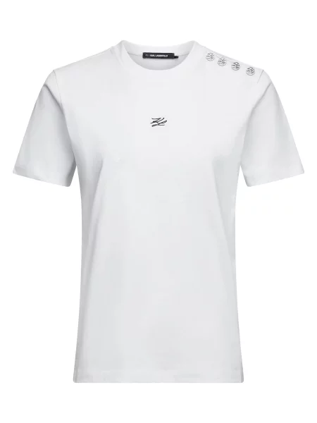 Karl Lagerfeld Tricou Autograph' alb