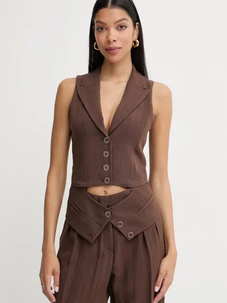 Simona Corsellini kamizelka jednorzędowa z brązowa