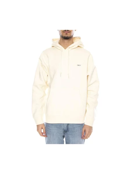 Bluza z kapturem Obey Clothing z kapturem beżowa