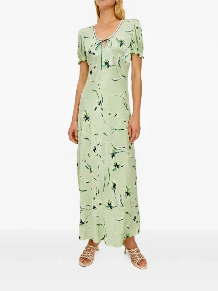 Sukienka w kwiaty Rails w kwiatki z nadrukiem zielona