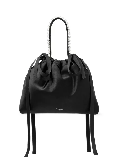 Geantă bucket Jimmy Choo de cristal negru