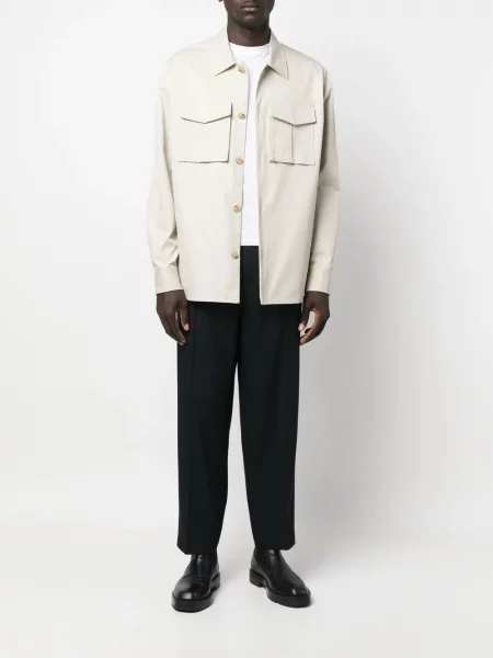 Zkrácené kalhoty Jil Sander modré