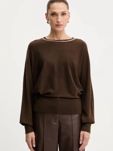 Pulover s dodatkom vune Marciano Guess ABEL smeđa