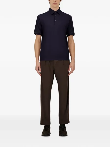 Tricou polo Herno de lână albastru
