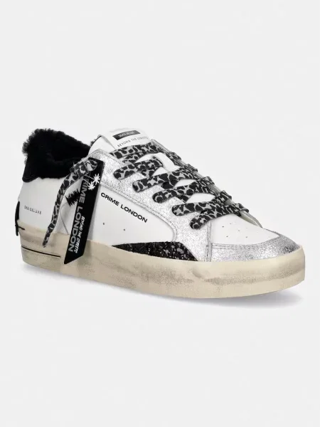 Crime London DELUXE sneakers pentru femei din piele alb