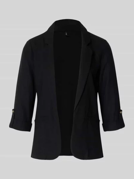 Krój loose fit krótki blezer z mieszanka i lnu model JESMILO' Vero Moda czarna
