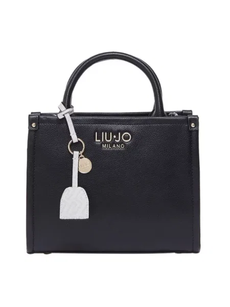 Torba typu tote z aplikacją z logo Model Ridhi' Liu Jo White czarna