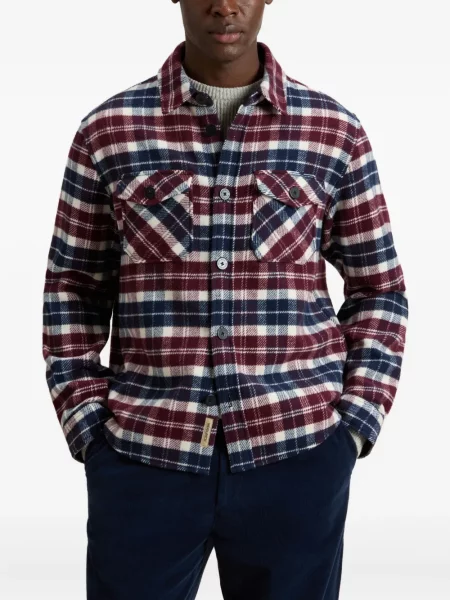 Geacă Woolrich în carouri albastru