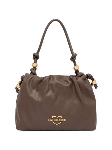 Geantă shopper Love Moschino cu volane maro