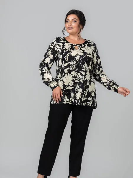 Блуза All Posa страйп сатин чорний