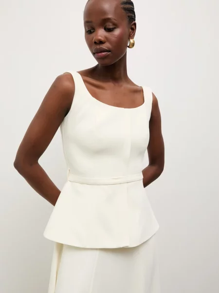 Answear.LAB rochie cu peplum bej