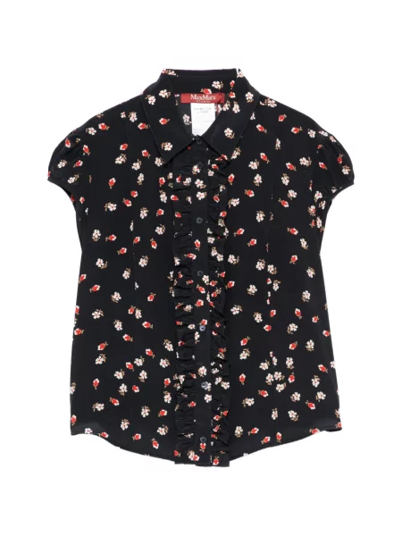Top Max Mara cu model floral cu imagine albastru