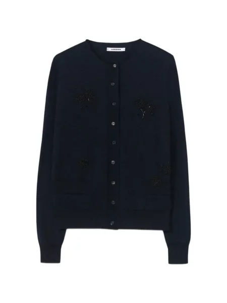 Cardigan Cordera cu model floral albastru