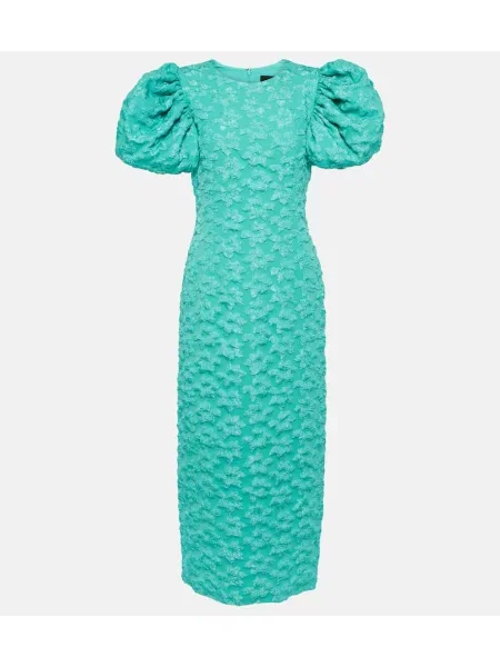 Midi obleka Rotate Birger Christensen iz žakarda modra