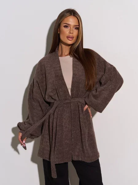 Вовняний Кардиган ISSA Plus коричневий
