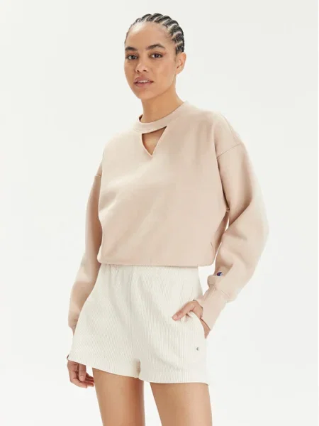 Champion Суитшърт Сив Custom Fit бежово