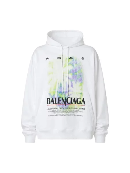 Bluza z kapturem Balenciaga z kapturem biała
