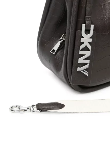 Geantă shopper Dkny cu autograf maro