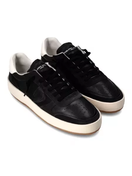 Sneakersy Philippe Model do tenisa zamszowe retro czarne