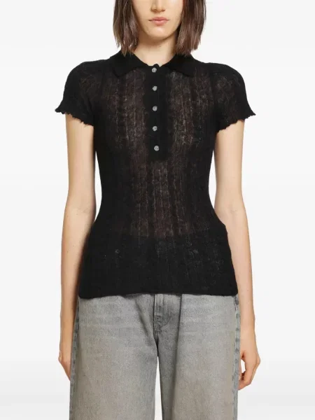 Tricou polo Haikure tricotate negru