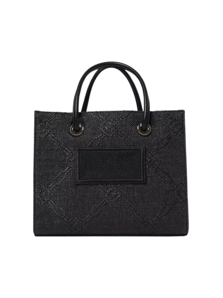Torba plażowa Elisabetta Franchi z autografem czarna