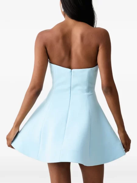 Rochie mini Bardot fără bretele albastru
