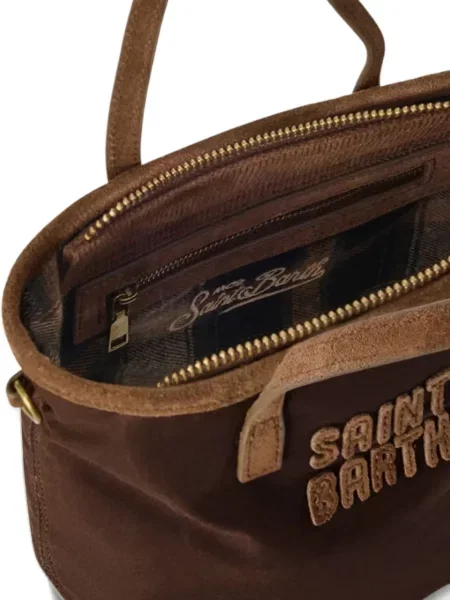 Ceruit geantă Mc2 Saint Barth cu broderie maro