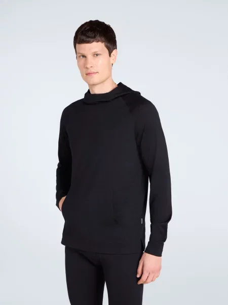 Bluza z kapturem Animal z wełny merino z kapturem czarna