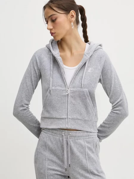Juicy Couture bluza z kapturem z aplikacją szary