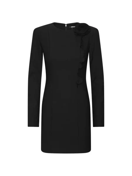 Lung rochie mini Rotate Birger Christensen cu model floral din crep negru