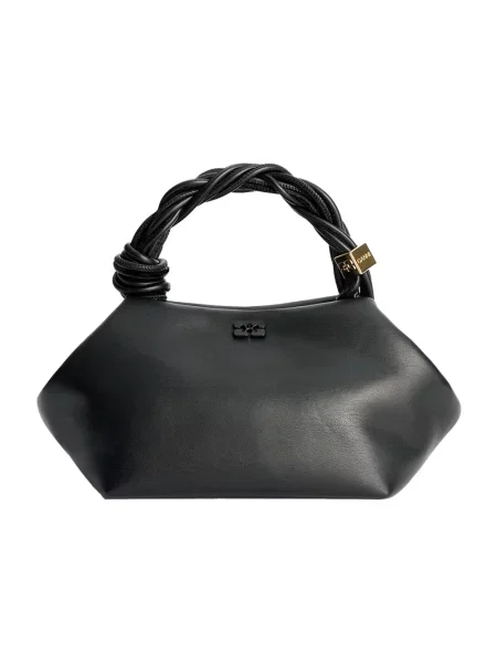 Torebka crossbody Ganni biznesowa z nadrukiem czarna