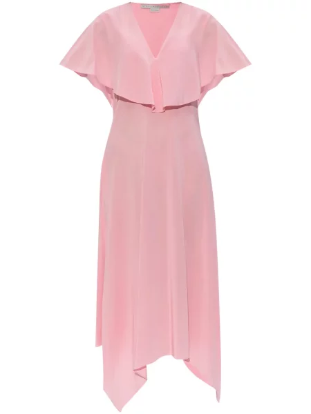 Rochie midi Stella Mccartney drapată până la genunchi de costum roz