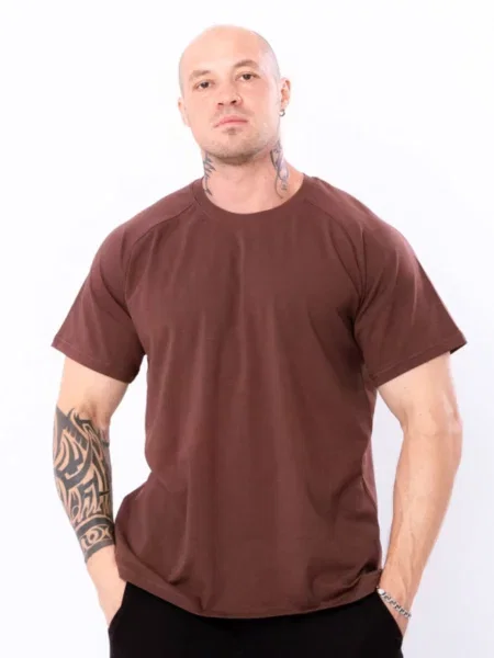 Футболка носи своє из спандекса коричневая