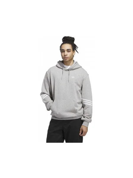 Hanorac cu glugă Adidas clasic gri