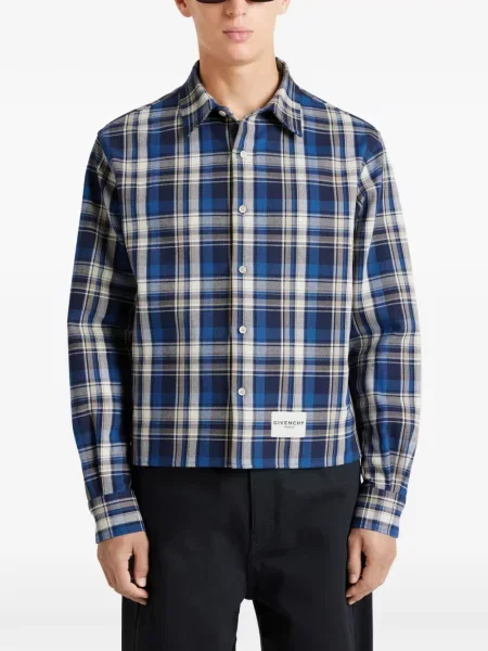 Decupat cămașă Givenchy în carouri albastru