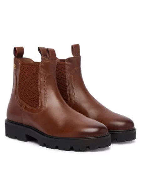 TOMMY HILFIGER Chelsea čizme kestenjasto / konjak smeđa