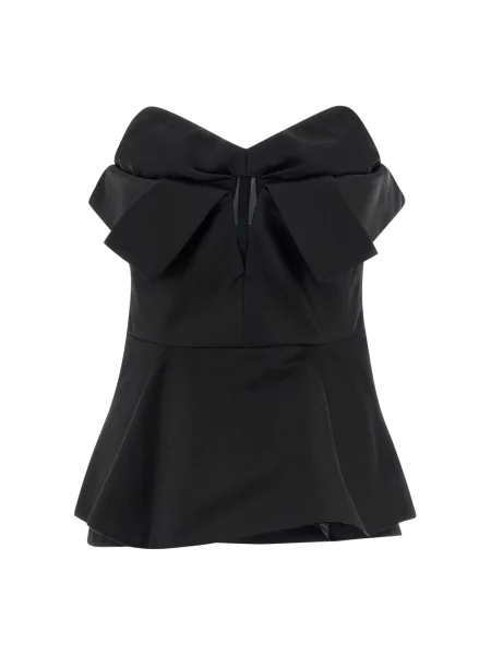 Bluzka Alexander Mcqueen tiulowa bez ramiączek czarna